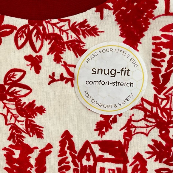 Burt’s Bees Baby Christmas Pajamas 12mos NWT Organic Cotton - Picture 4 of 7